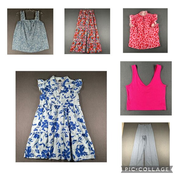 Shein Womens Medium Lot of 6 Items Pants Tank Tops Dress Career Workwear GUC‎ - Picture 1 of 16